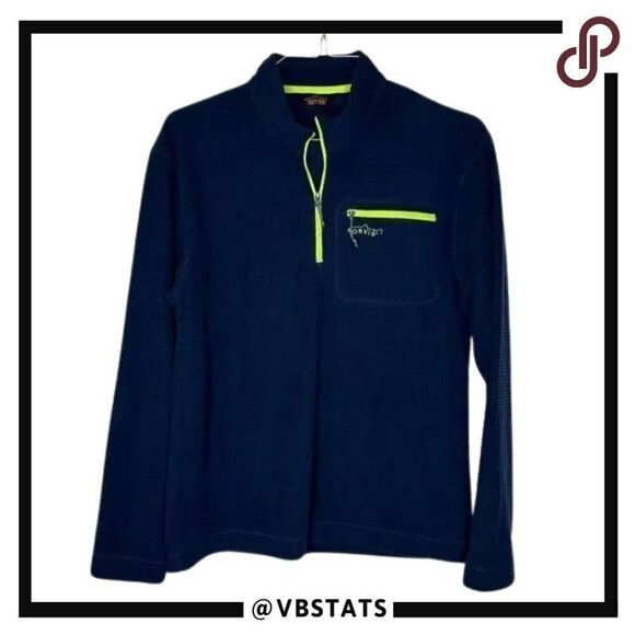 FootJoy Medium Royal Quarter Zip Golf Top with Red Stone Logo - Picture 1 of 6